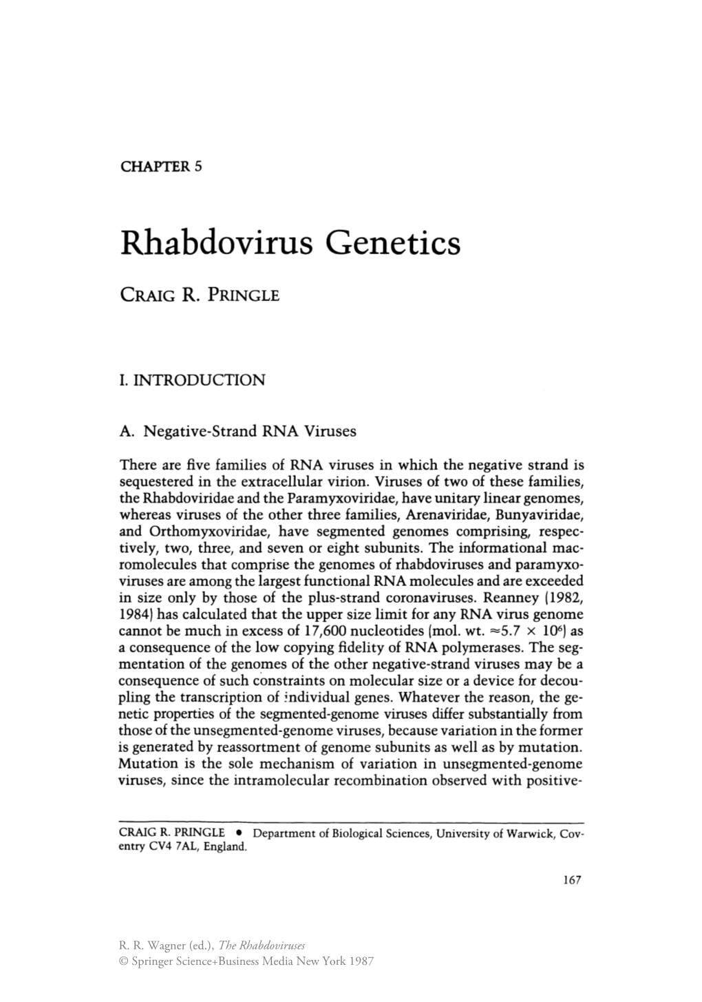 Rhabdovirus Genetics