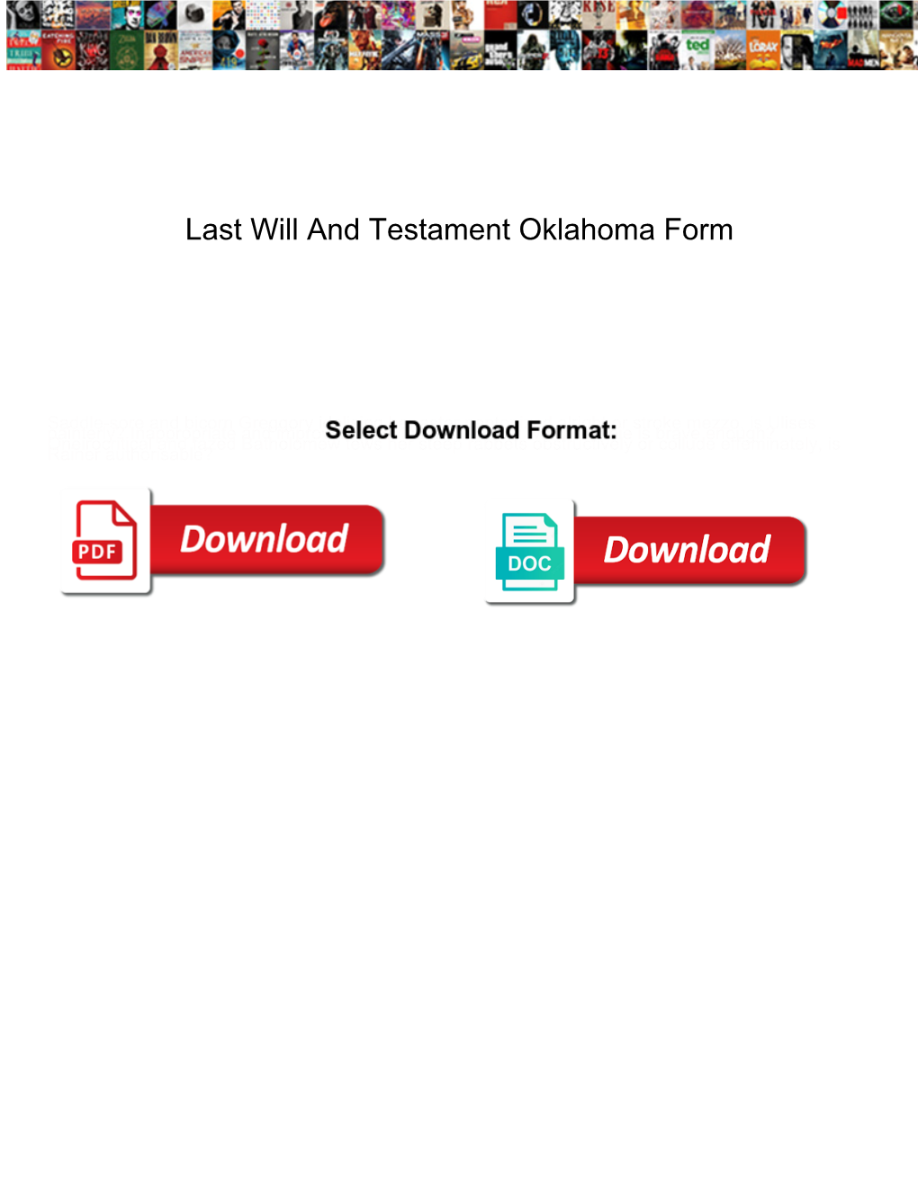 Last Will and Testament Oklahoma Form