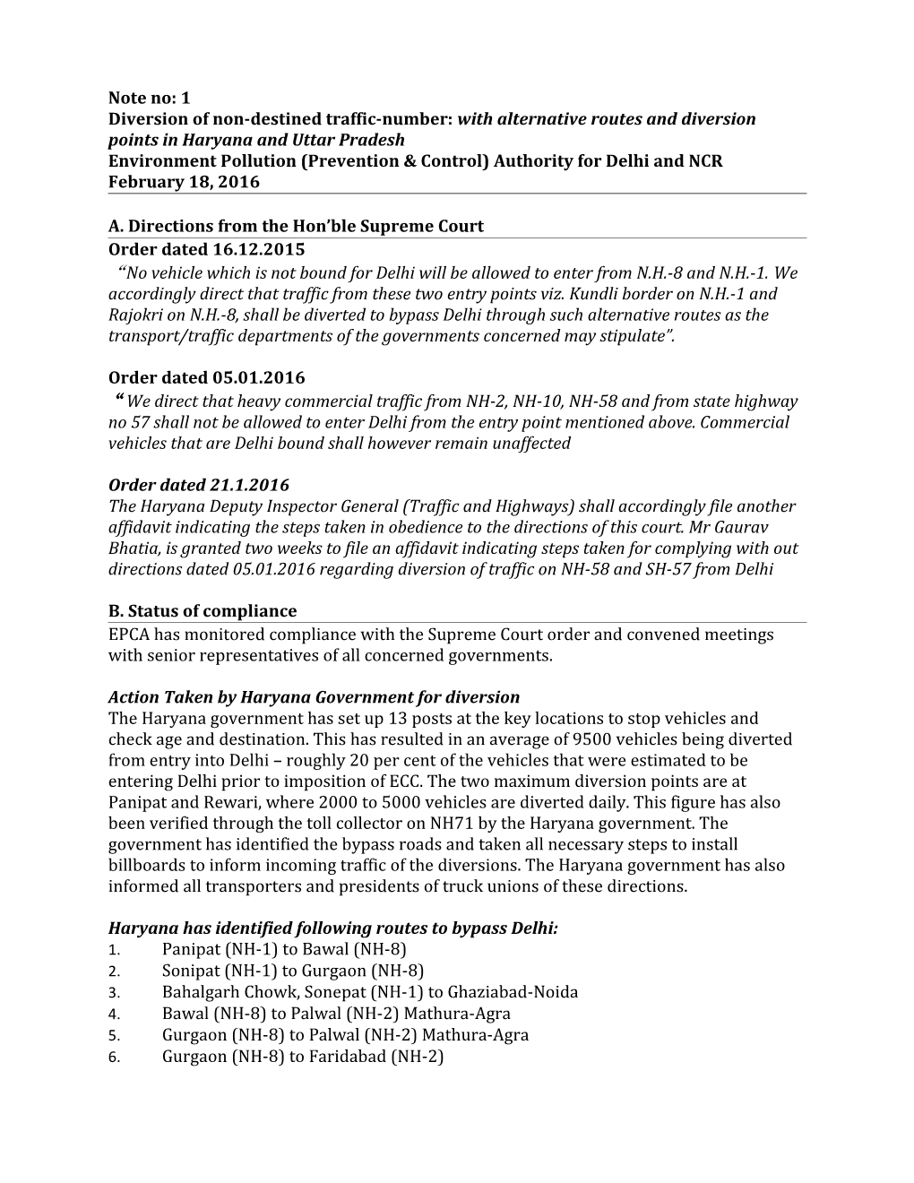 Environment Pollution (Prevention & Control) Authority for Delhi and NCR