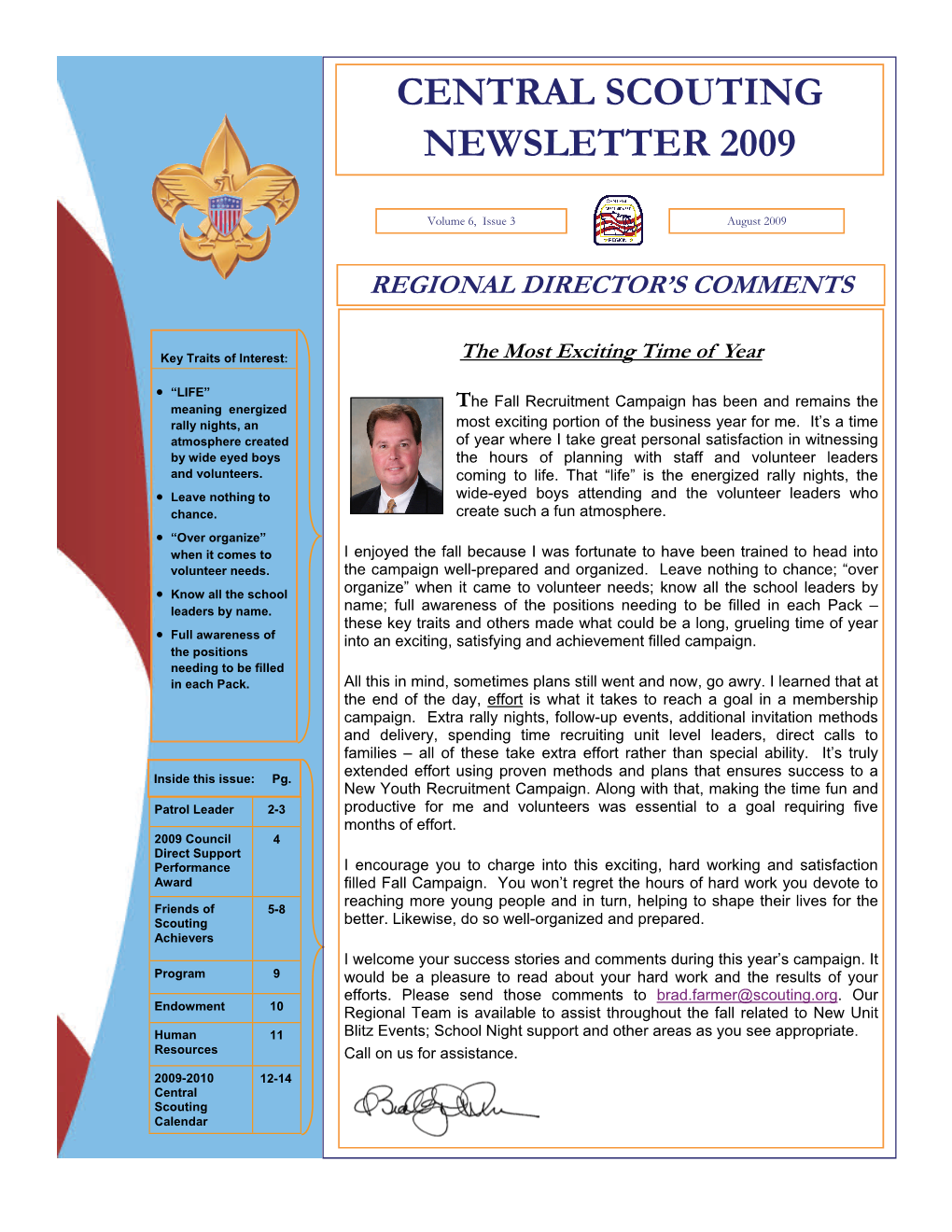 Central Scouting Newsletter 2009