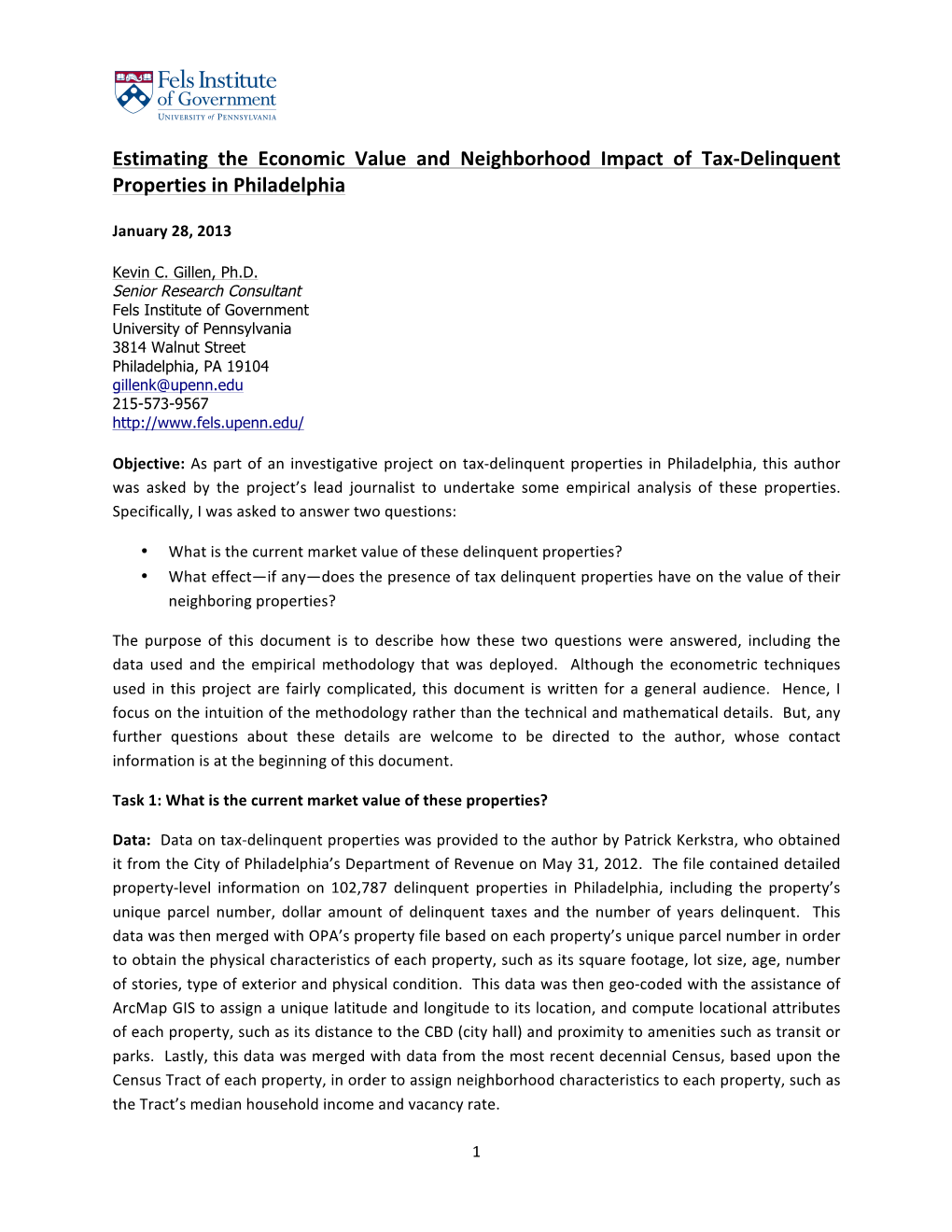 Estimating the Economic Value and Neighborhood Impact of Tax-Delinquent Properties in Philadelphia