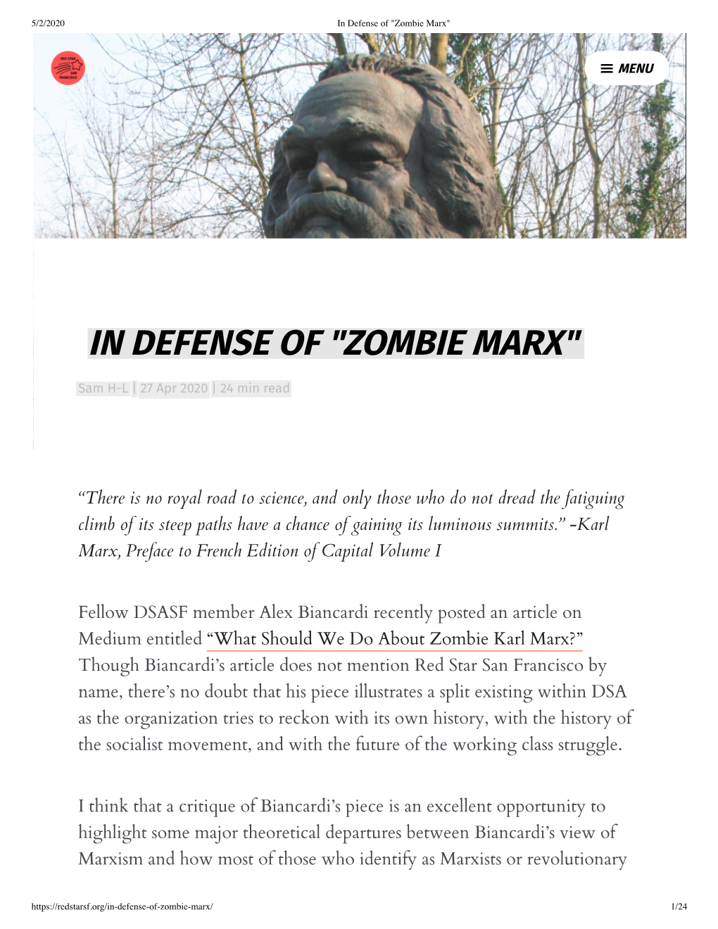 In Defense of "Zombie Marx"