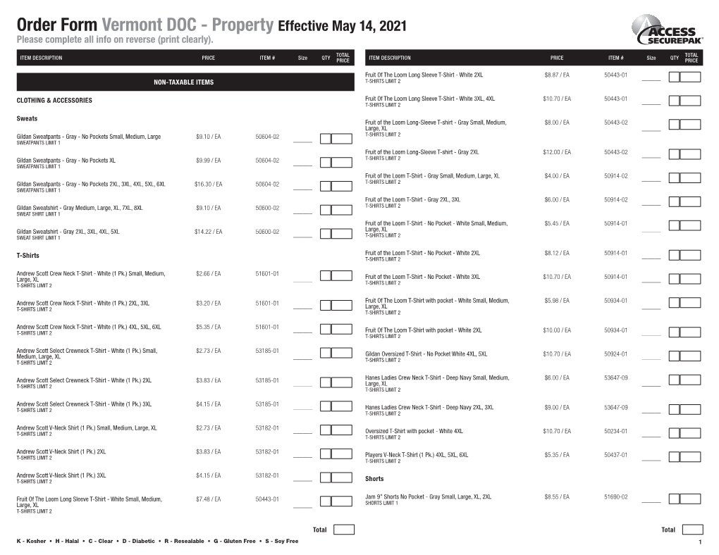 Download Order Form