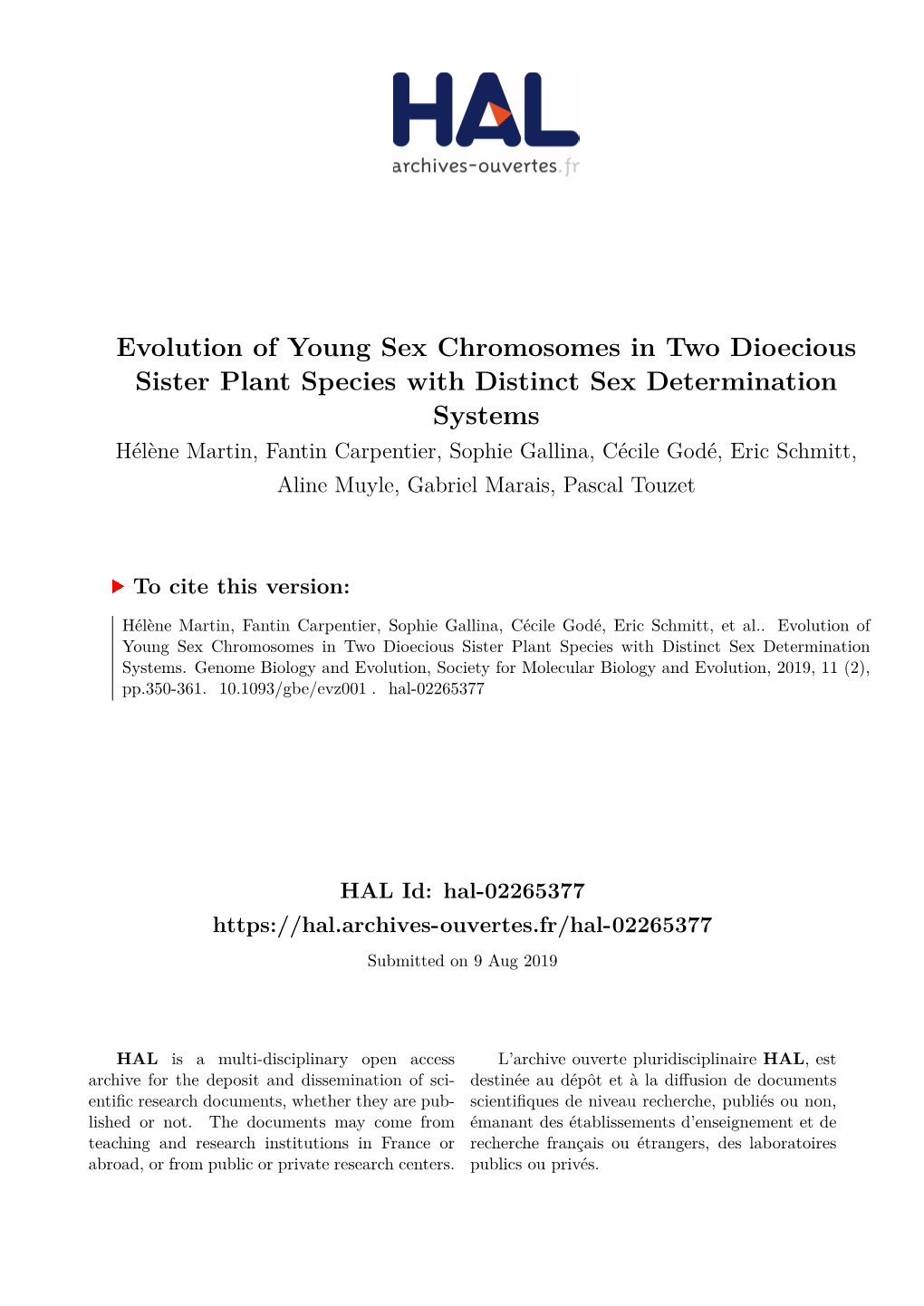 Evolution of Young Sex Chromosomes in Two Dioecious