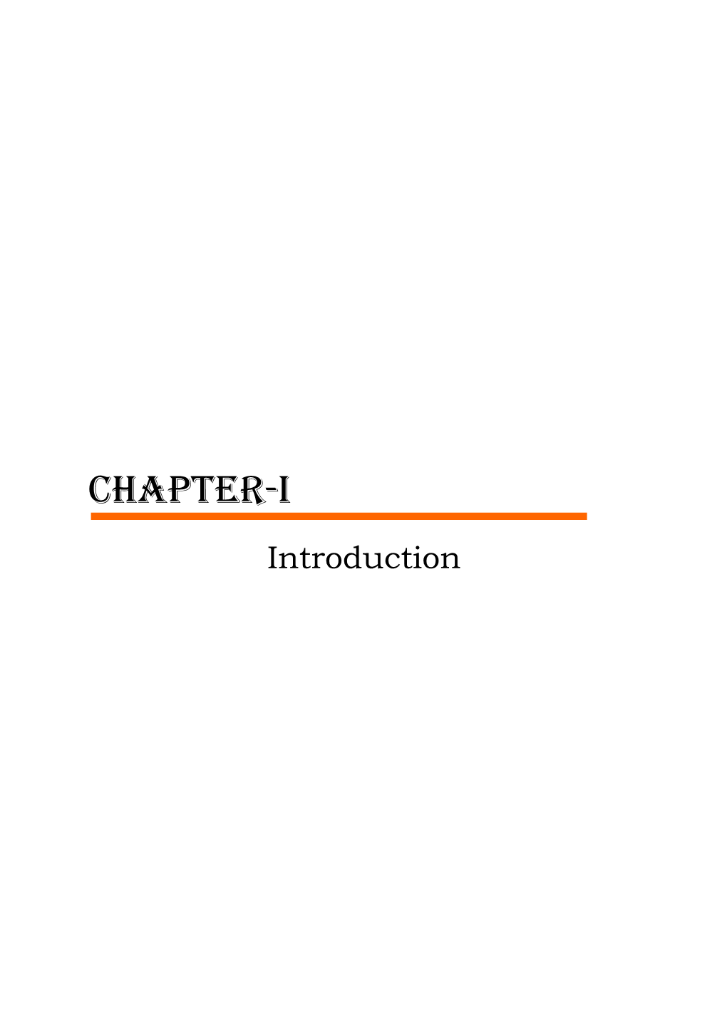 CHAPTER-I Introduction