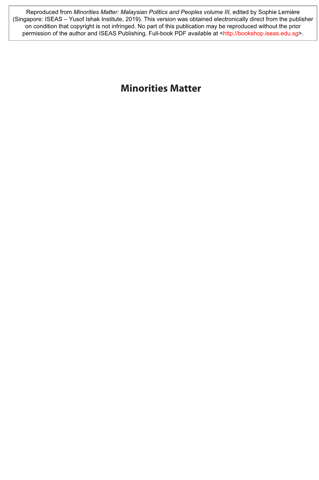 Minorities Matter