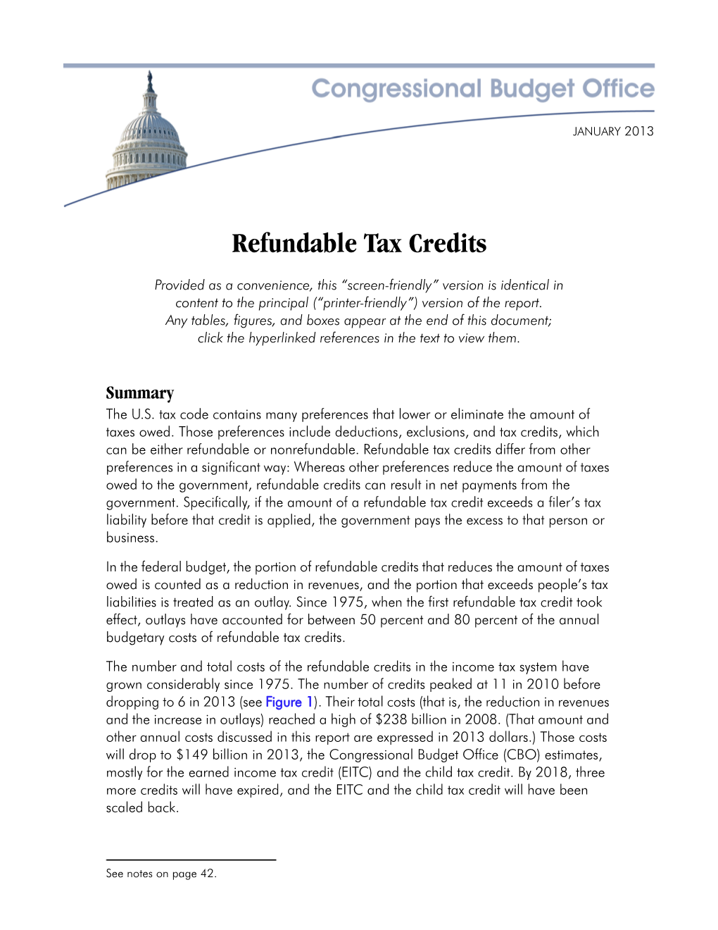 Refundable Tax Credits