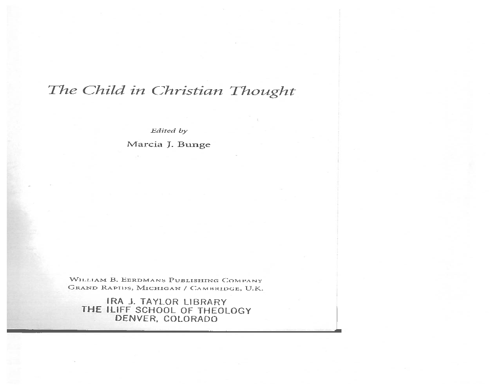 The Child in Christian Thought