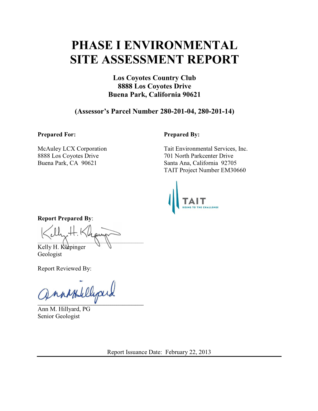 Phase 1 Environmental Site Assessment