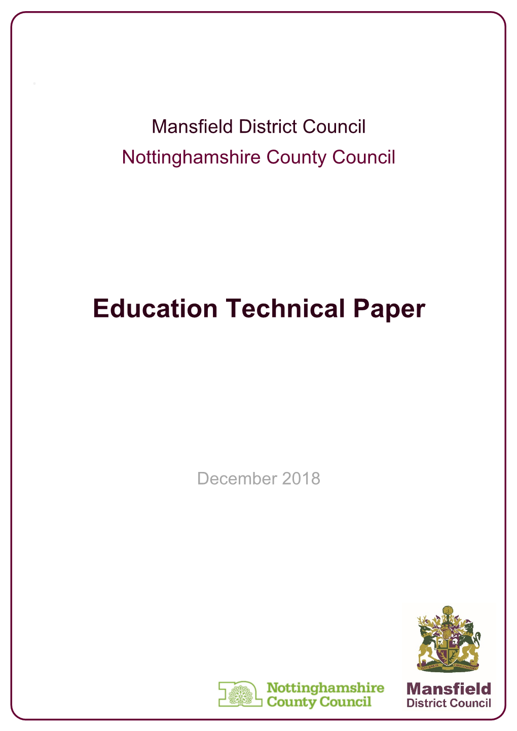 Education Technical Paper, 2018