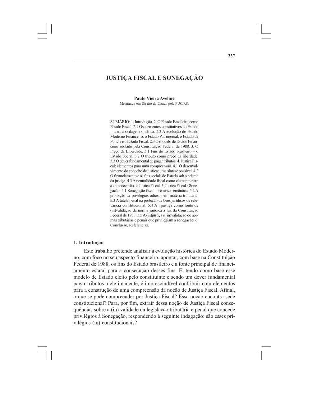 Justiça Fiscal E Sonegação