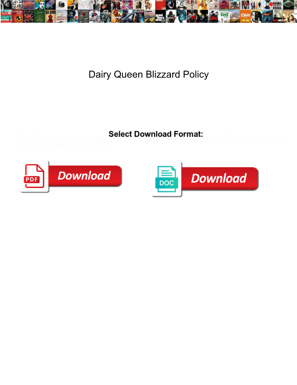 Dairy Queen Blizzard Policy