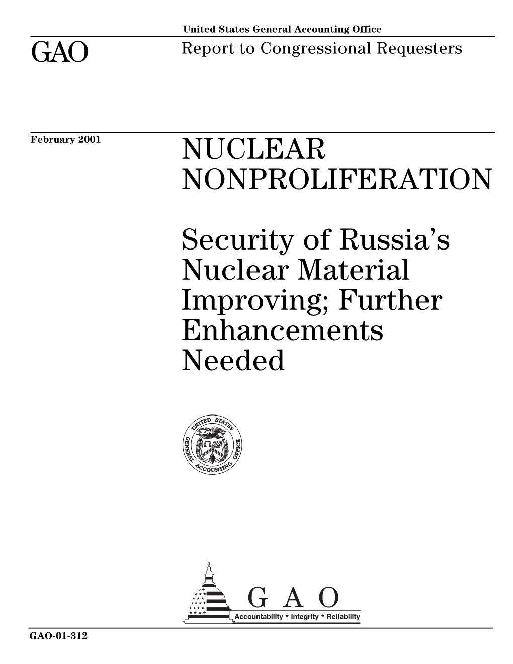 Security of Russia's Nuclear Material Improving