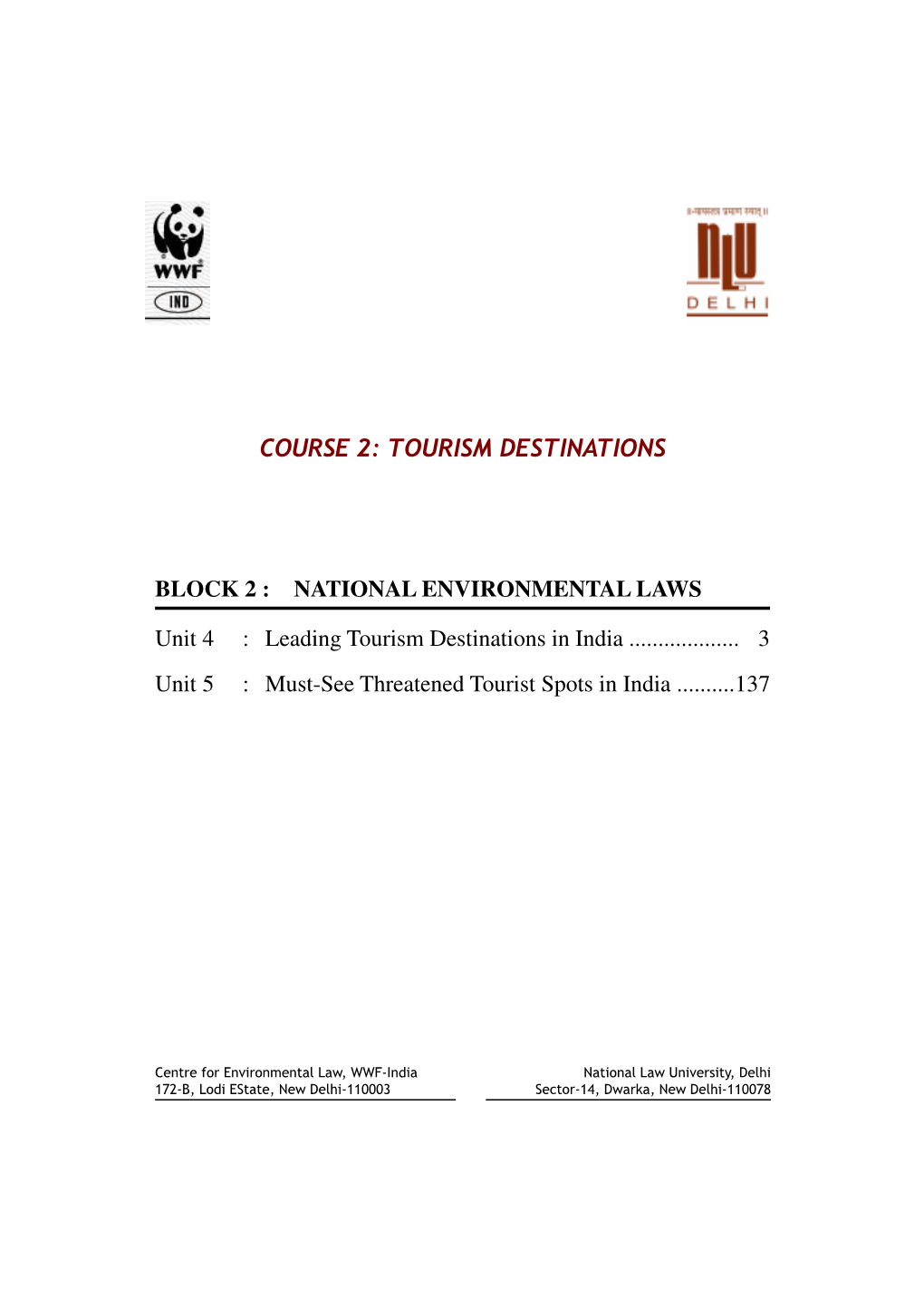 Tourism Destinations Block 2