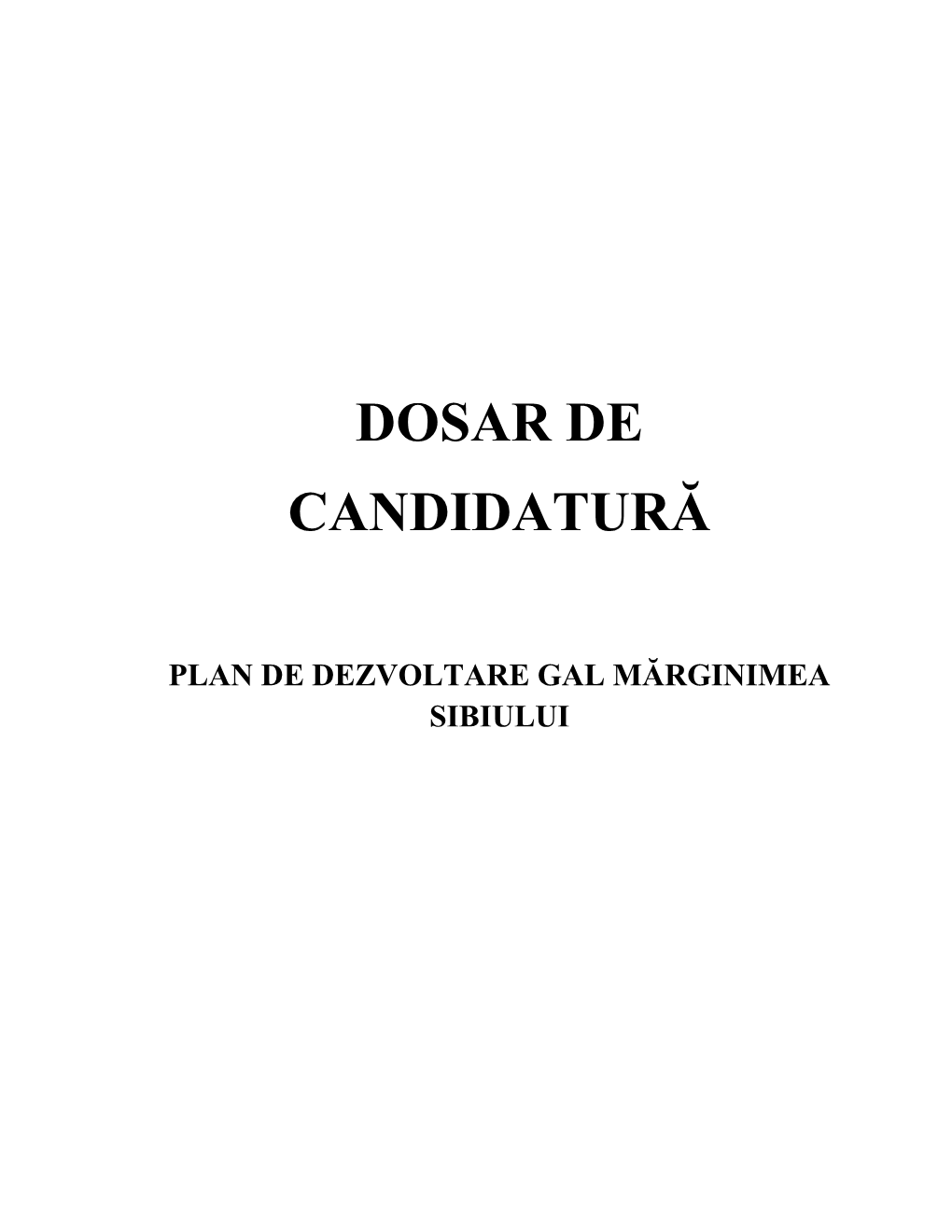 Dosar De Candidatură