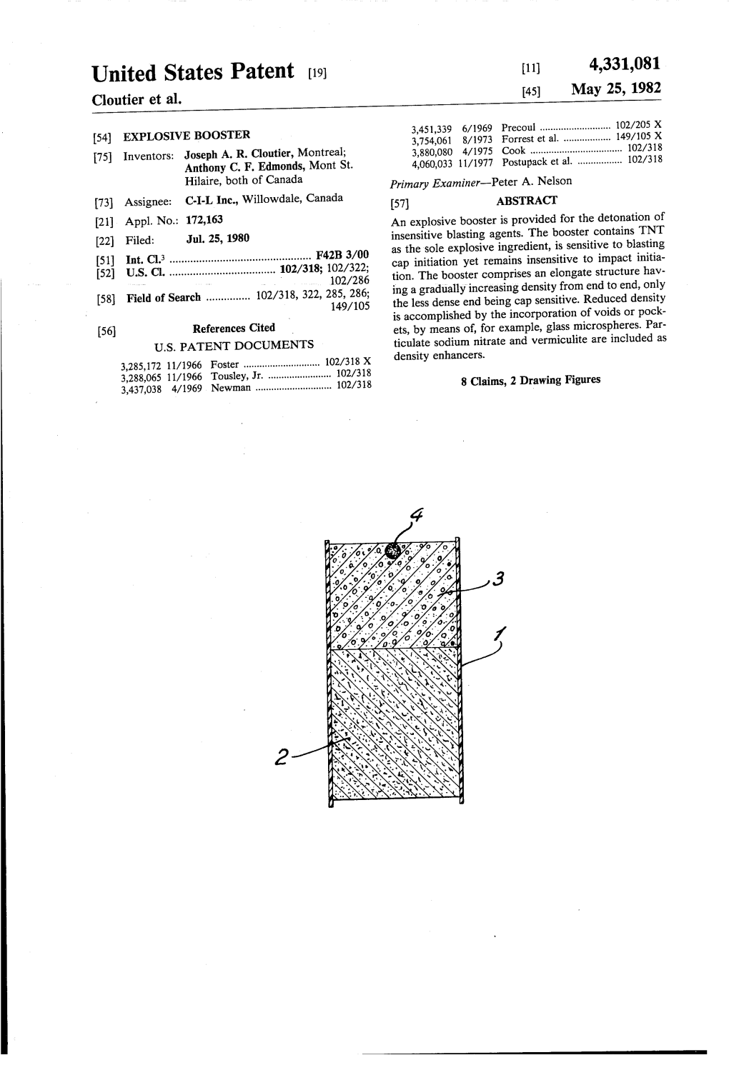 United States Patent (19) 11 4,331,081 45) May 25, 1982 Cloutier Et Al