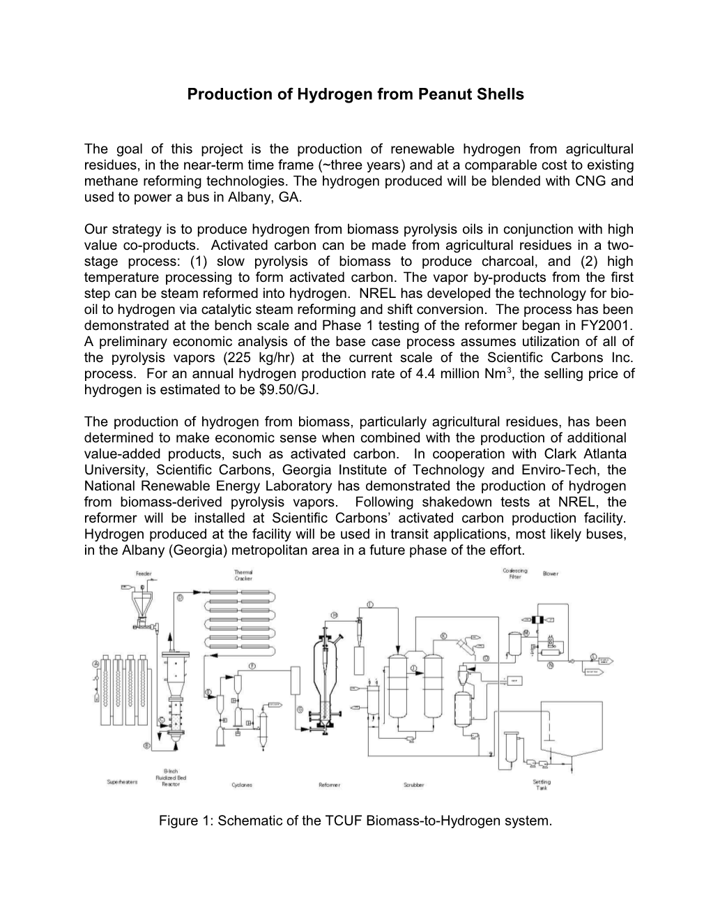 Production of Hydrogen from Peanut Shells