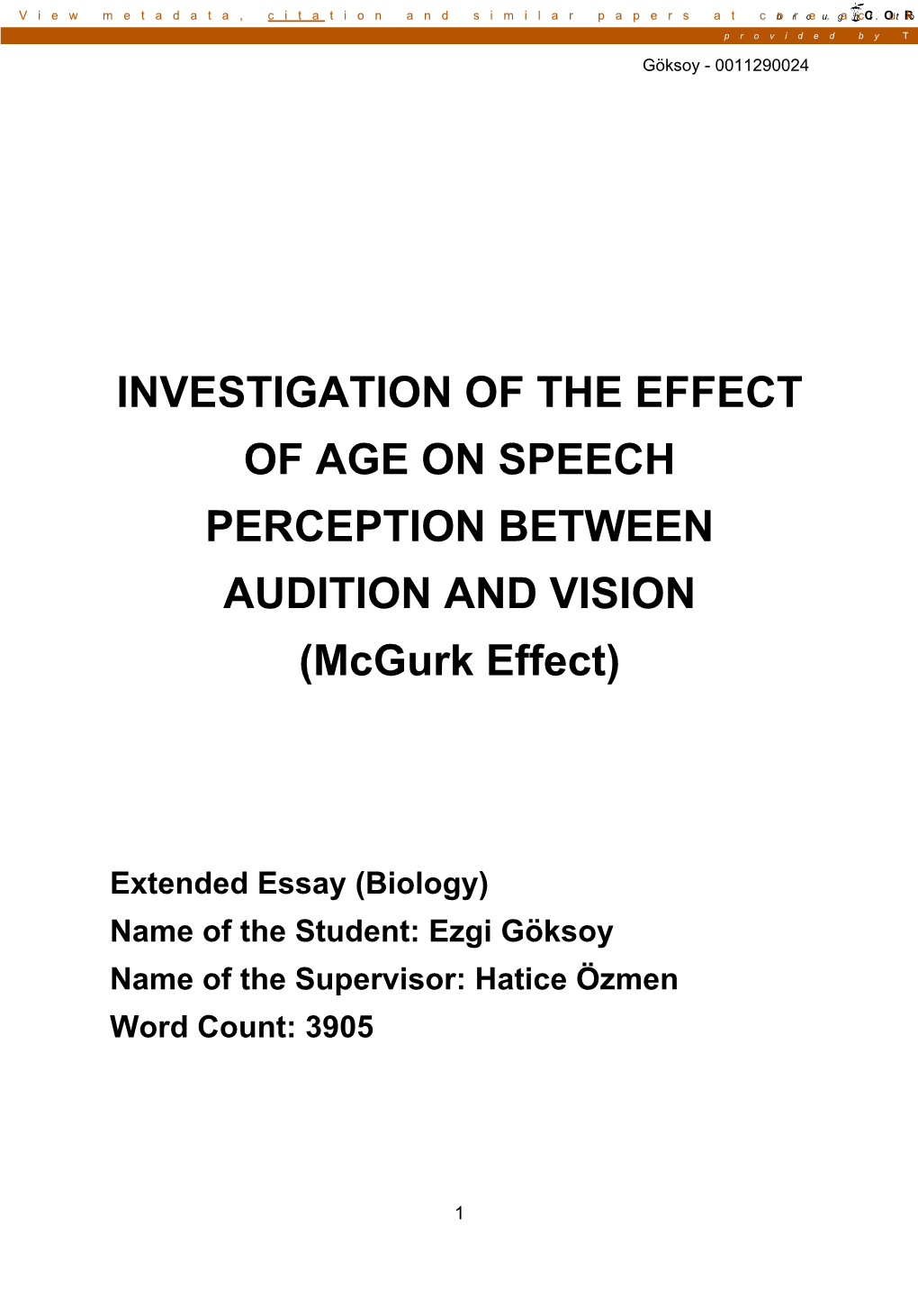 Mcgurk Effect)