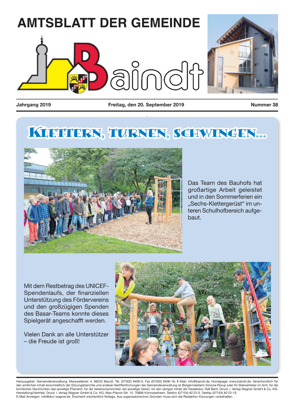 Amtsblatt Vom 20.09.2019