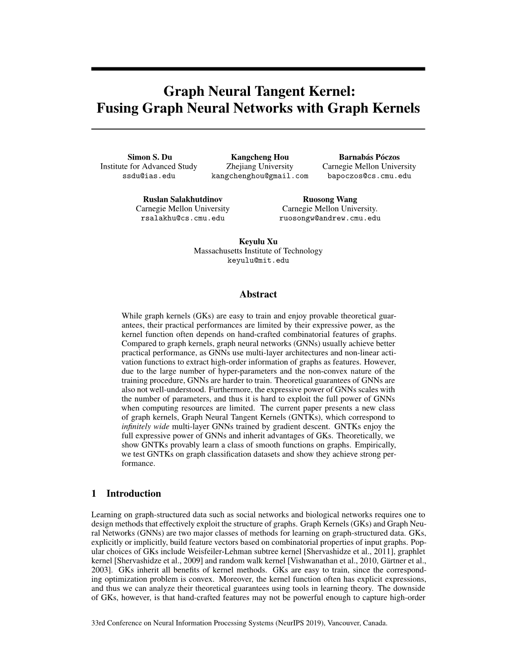 Graph Neural Tangent Kernel: Fusing Graph Neural Networks with Graph Kernels