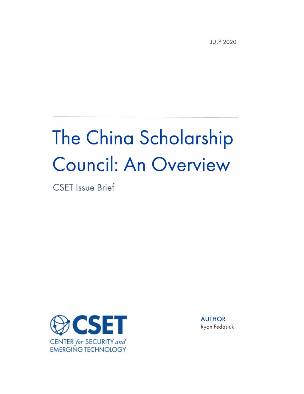 China Scholarship Council: an Overview CSET Issue Brief
