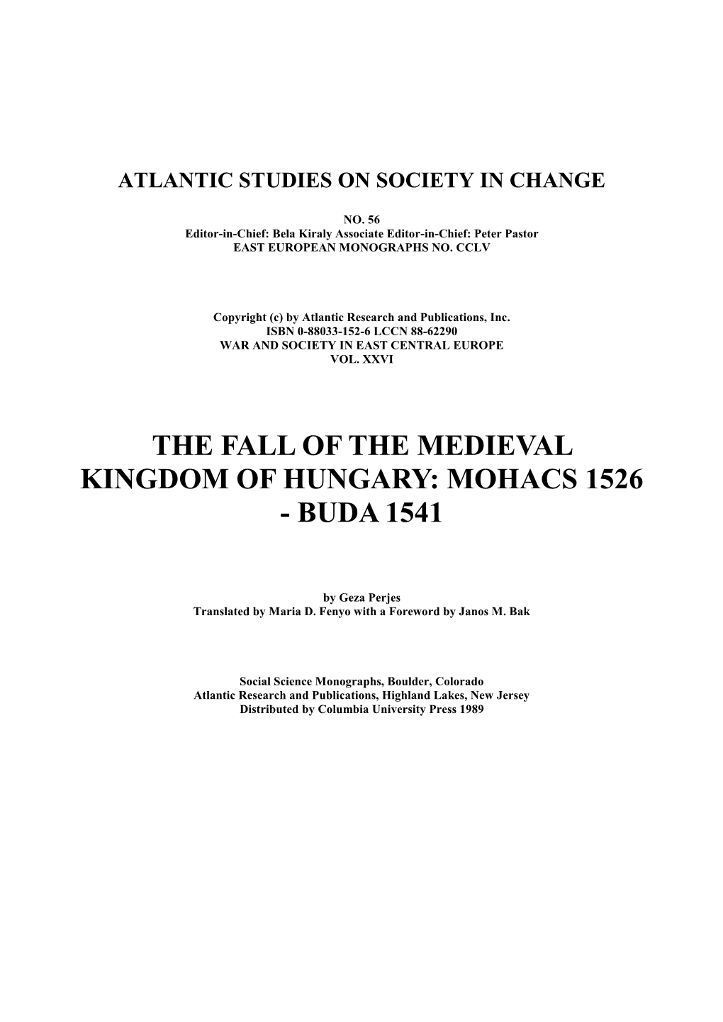 Atlantic Studies on Society in Change