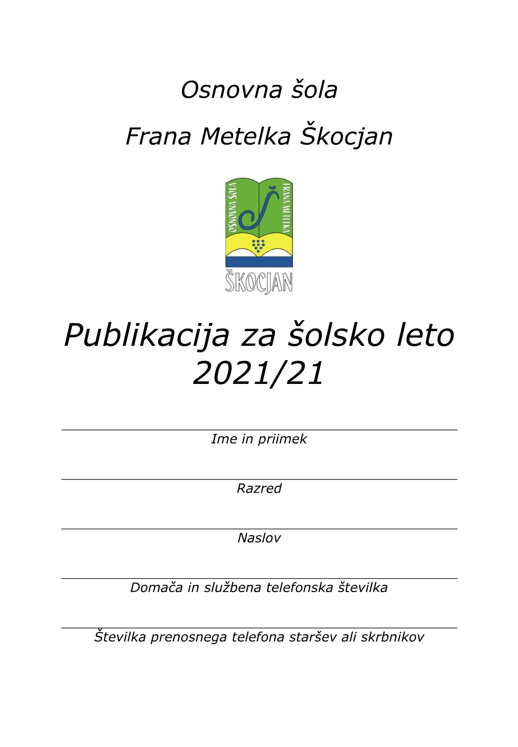 Publikacija Šola 2020-21