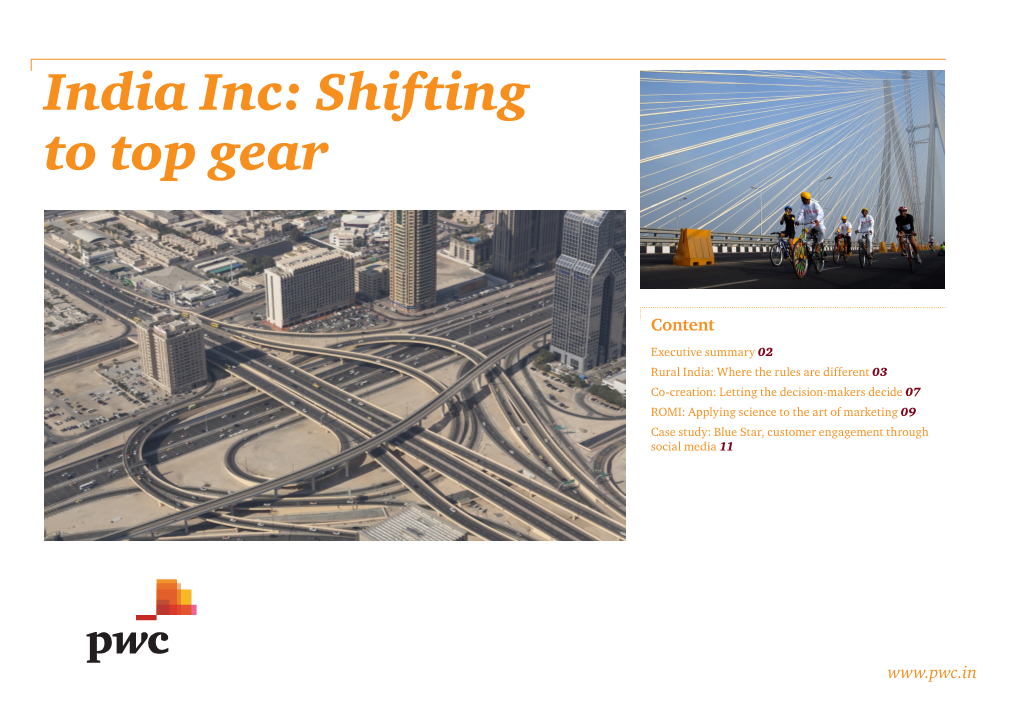 India Inc: Shifting to Top Gear Pwc's Pulse Survey Underscored The