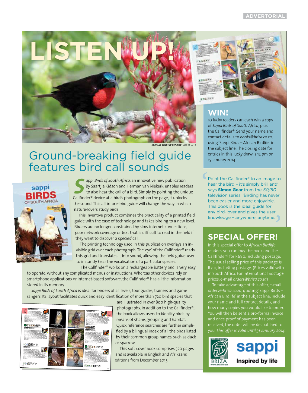 Sappi Birds of South Africa, Plus the Callfinder®