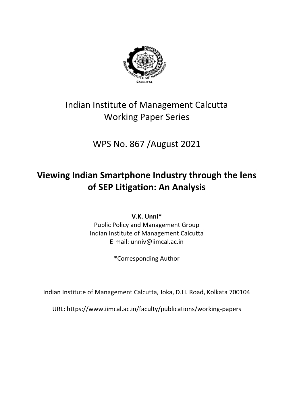 Viewing Indian Smartphone Industry Through the Lens of SEP Litigation: an Analysis