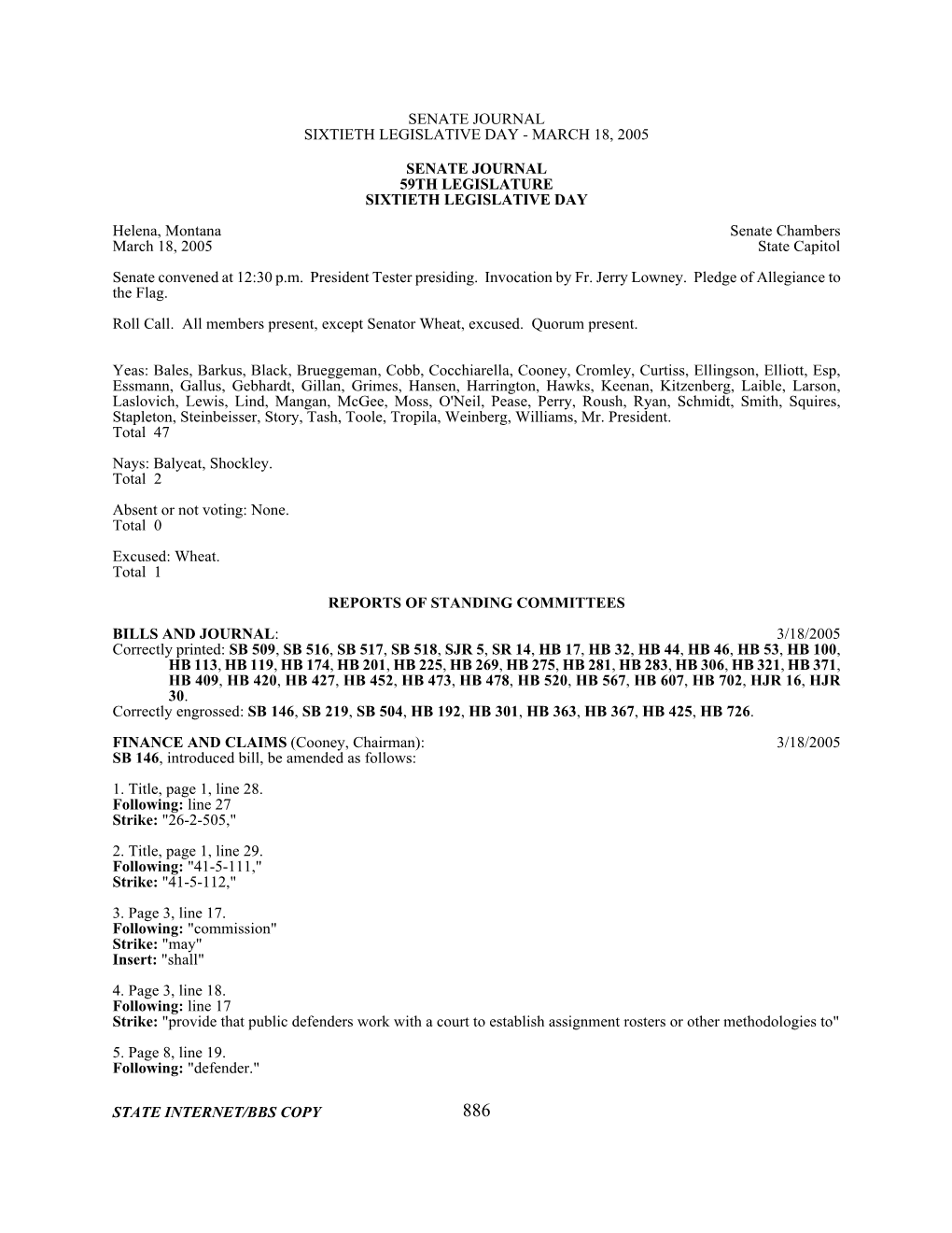 March 18, 2005 State Internet/Bbs Copy Senate