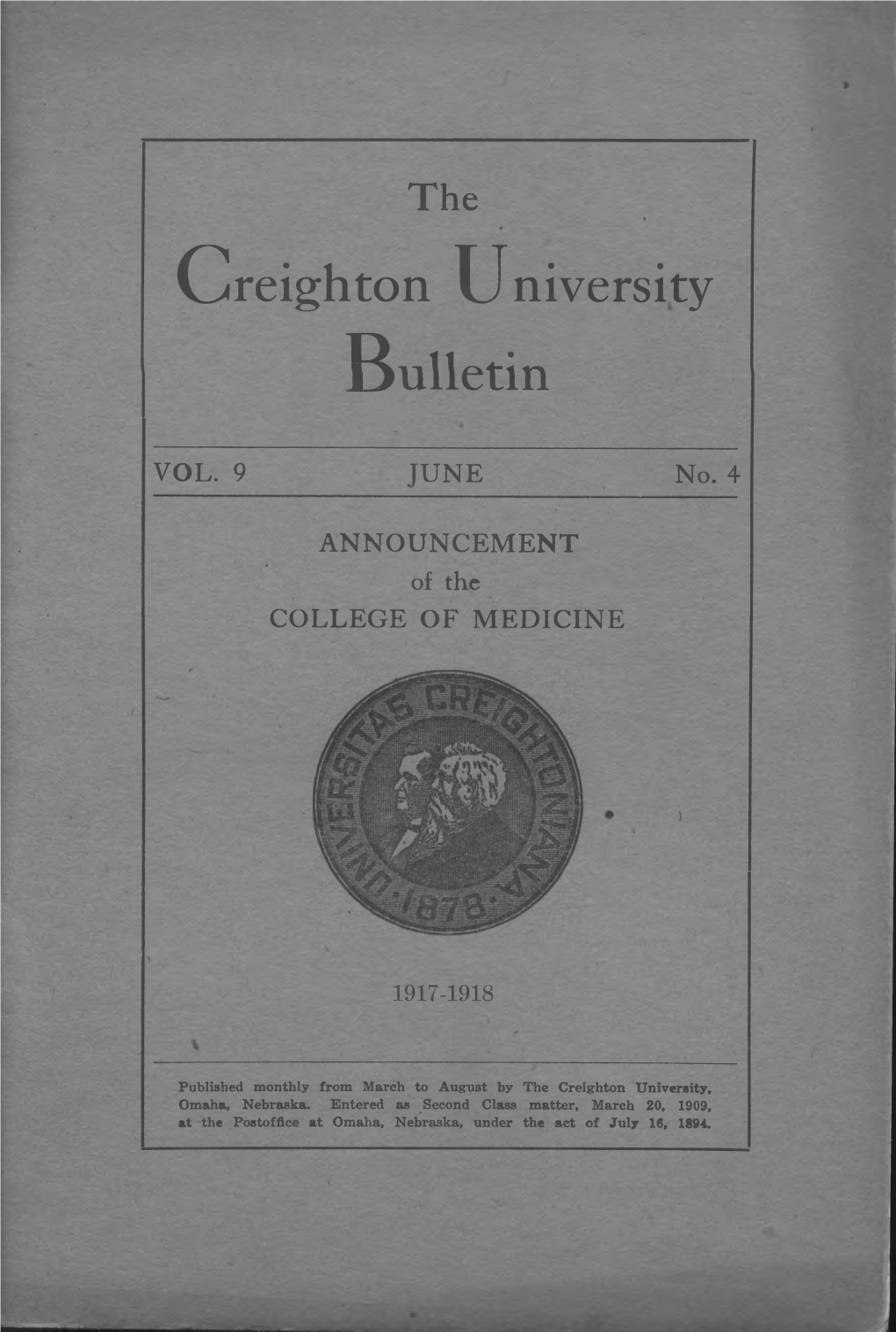 Creighton University Bulletin