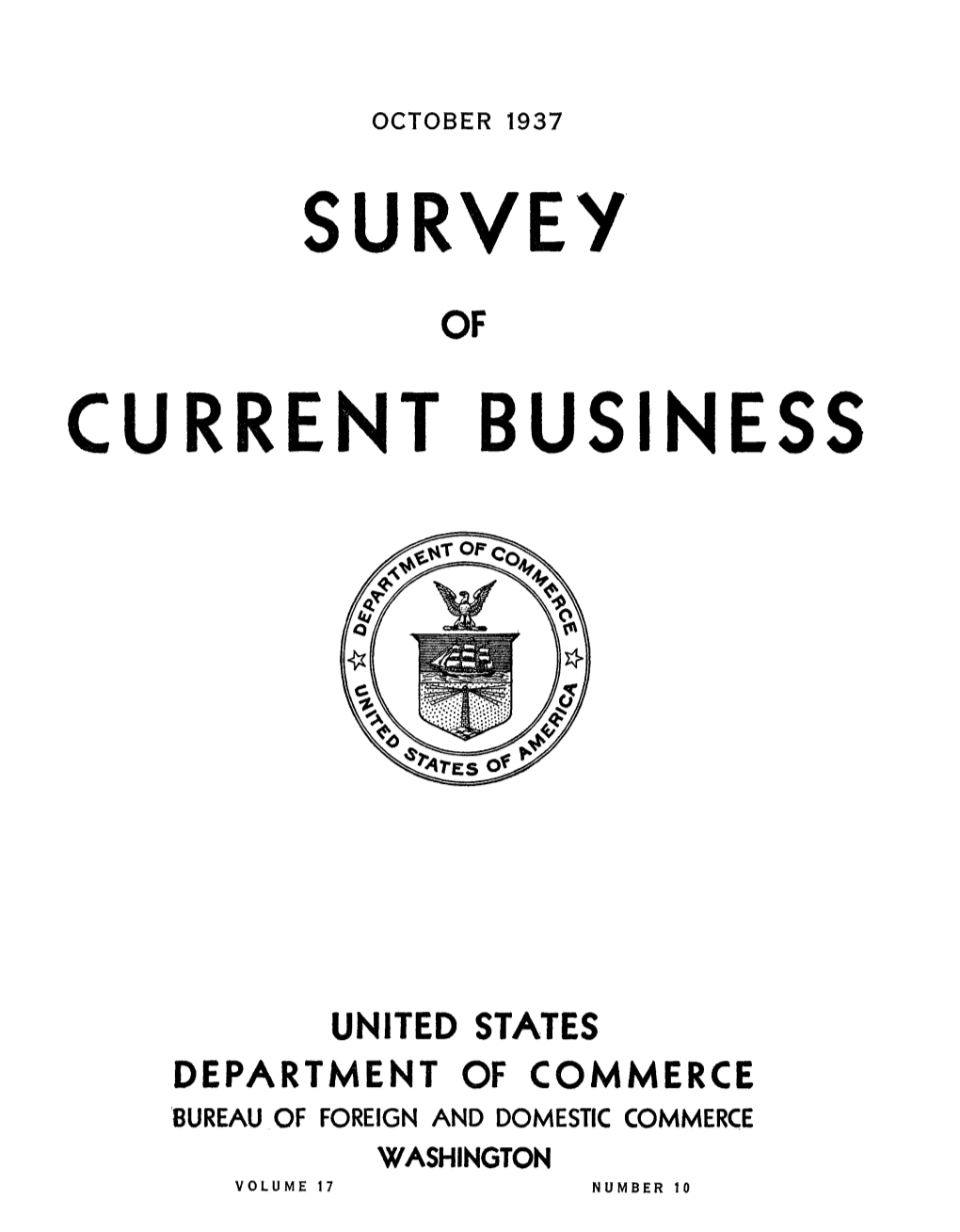 SURVEY of CURRENT BUSINESS October 1937