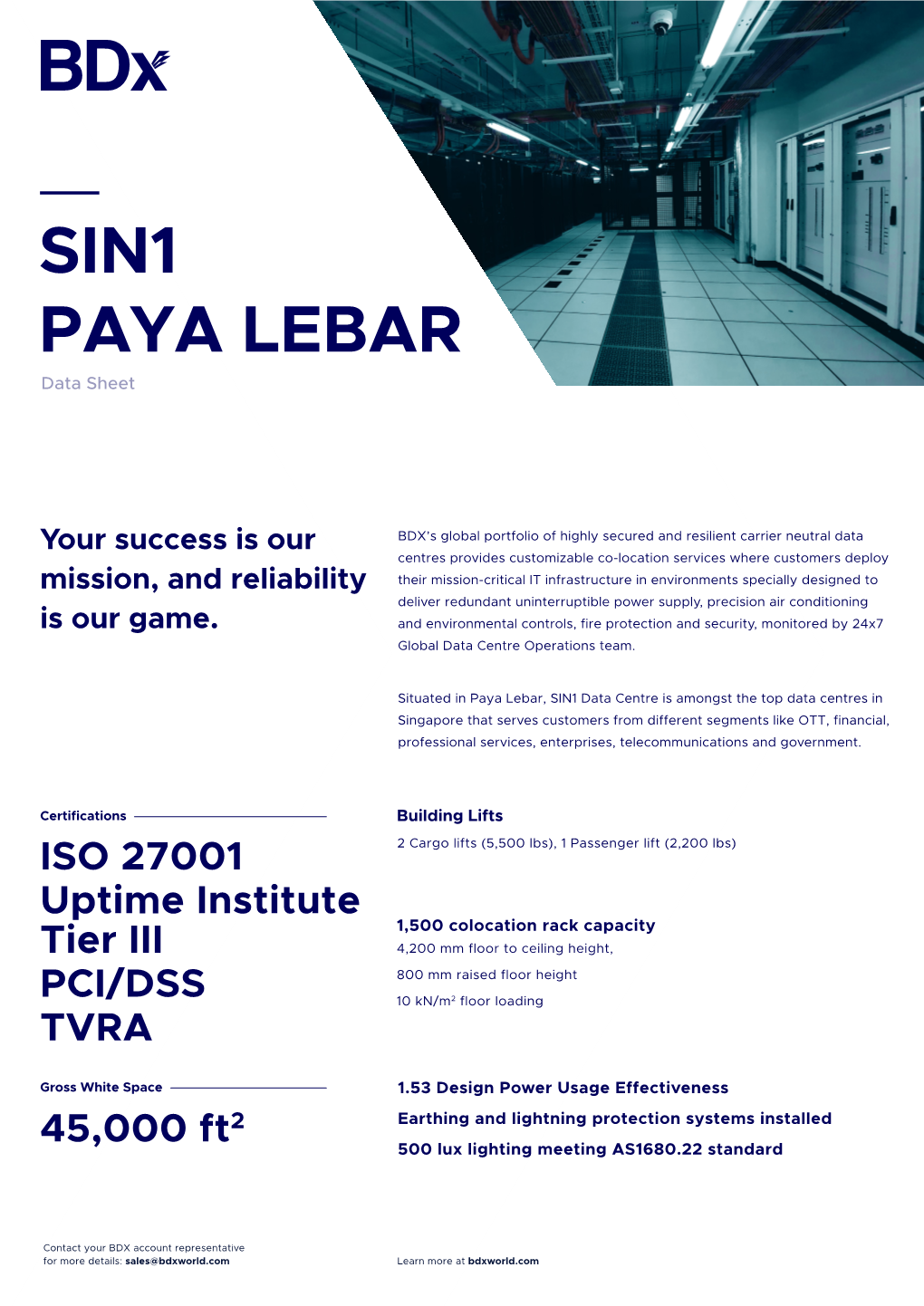 SIN1 PAYA LEBAR Data Sheet