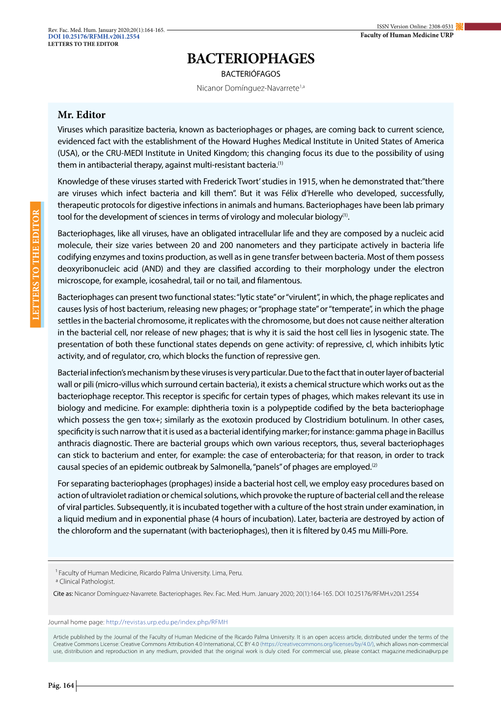 BACTERIOPHAGES BACTERIÓFAGOS Nicanor Domínguez-Navarrete1,A