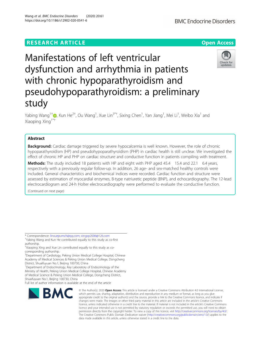 Manifestations of Left Ventricular Dysfunction and Arrhythmia In