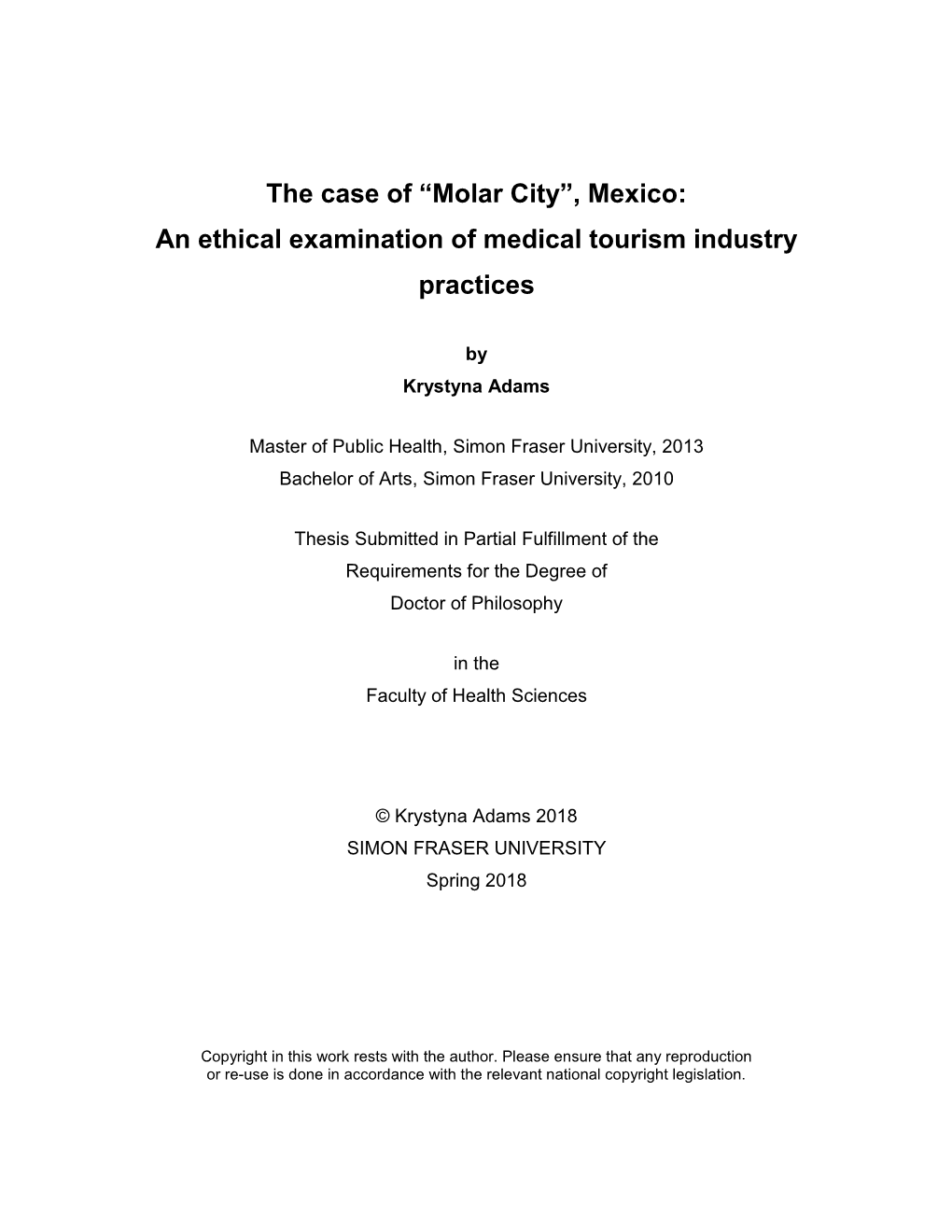 Mexico: an Ethical Examination of Medical Tourism Industry Practices