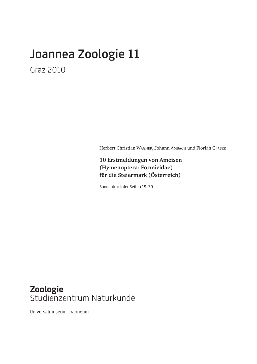 Joannea Zoologie 11 Graz2010