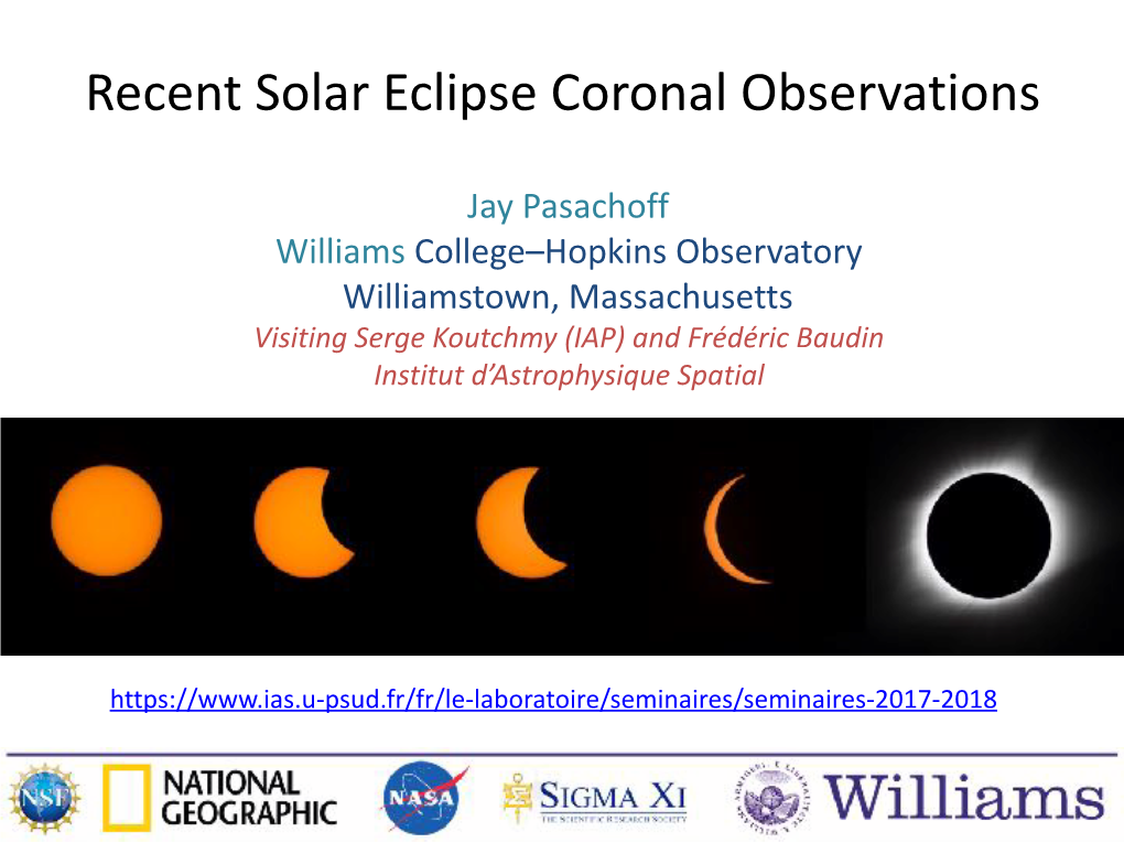 Recent Solar Eclipse Coronal Observations