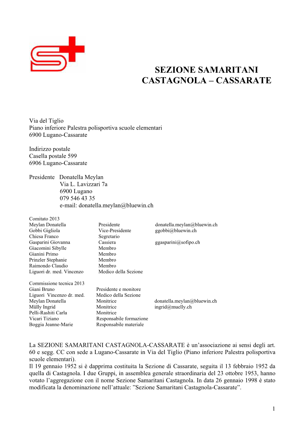 Sezione Samaritani Castagnola – Cassarate