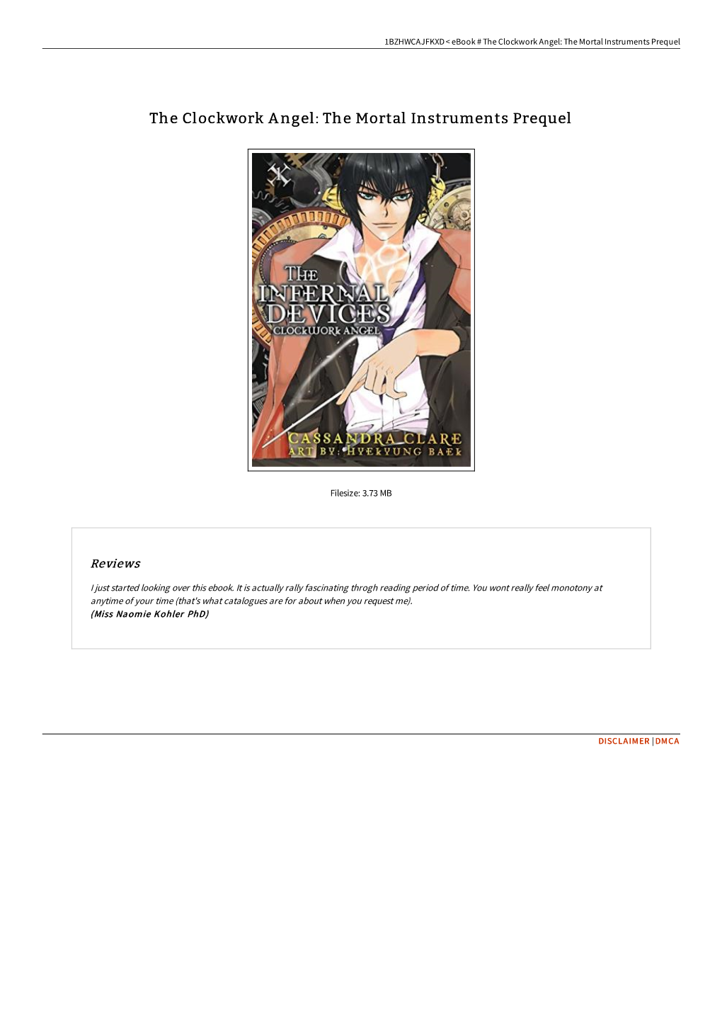 Download Ebook \\ the Clockwork Angel: the Mortal Instruments