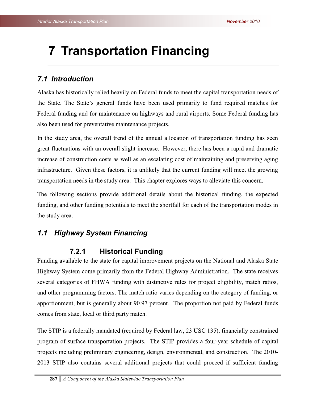 7 Transportation Financing