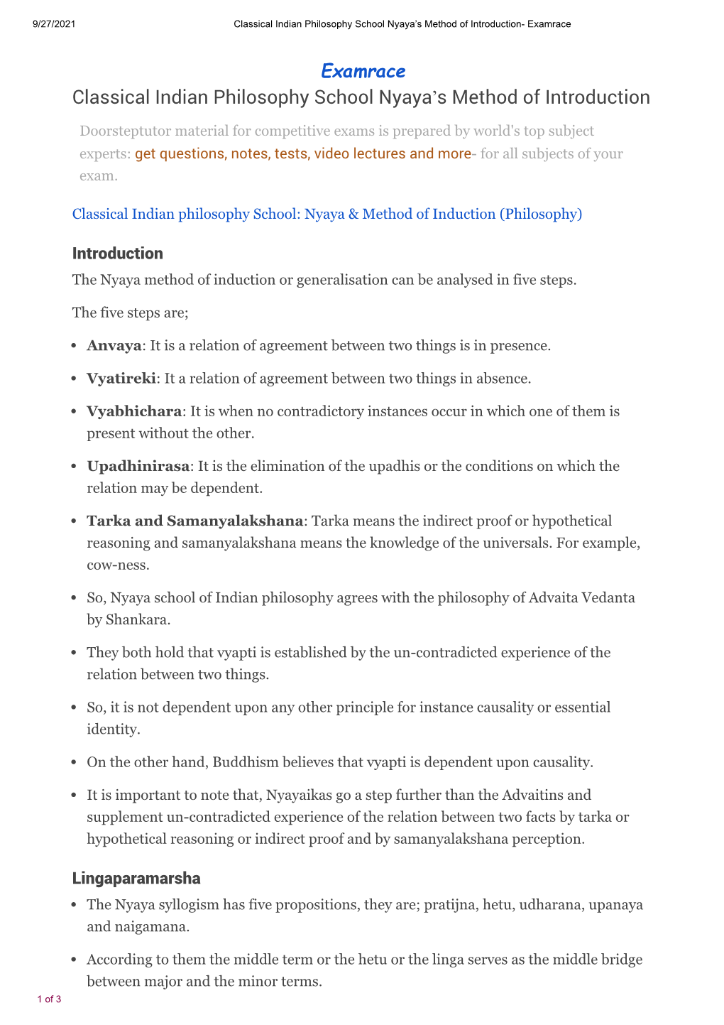 Classical Indian Philosophy School Nyaya՚S Method of Introduction