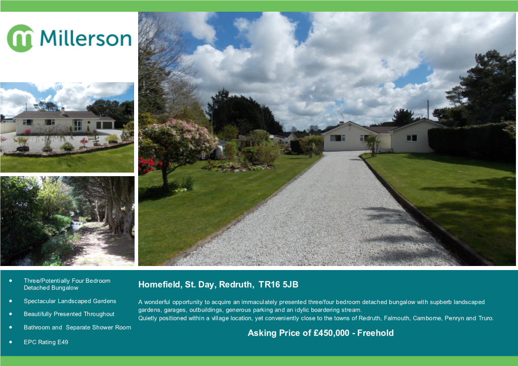 Homefield, St. Day, Redruth, TR16 5JB Asking Price Of