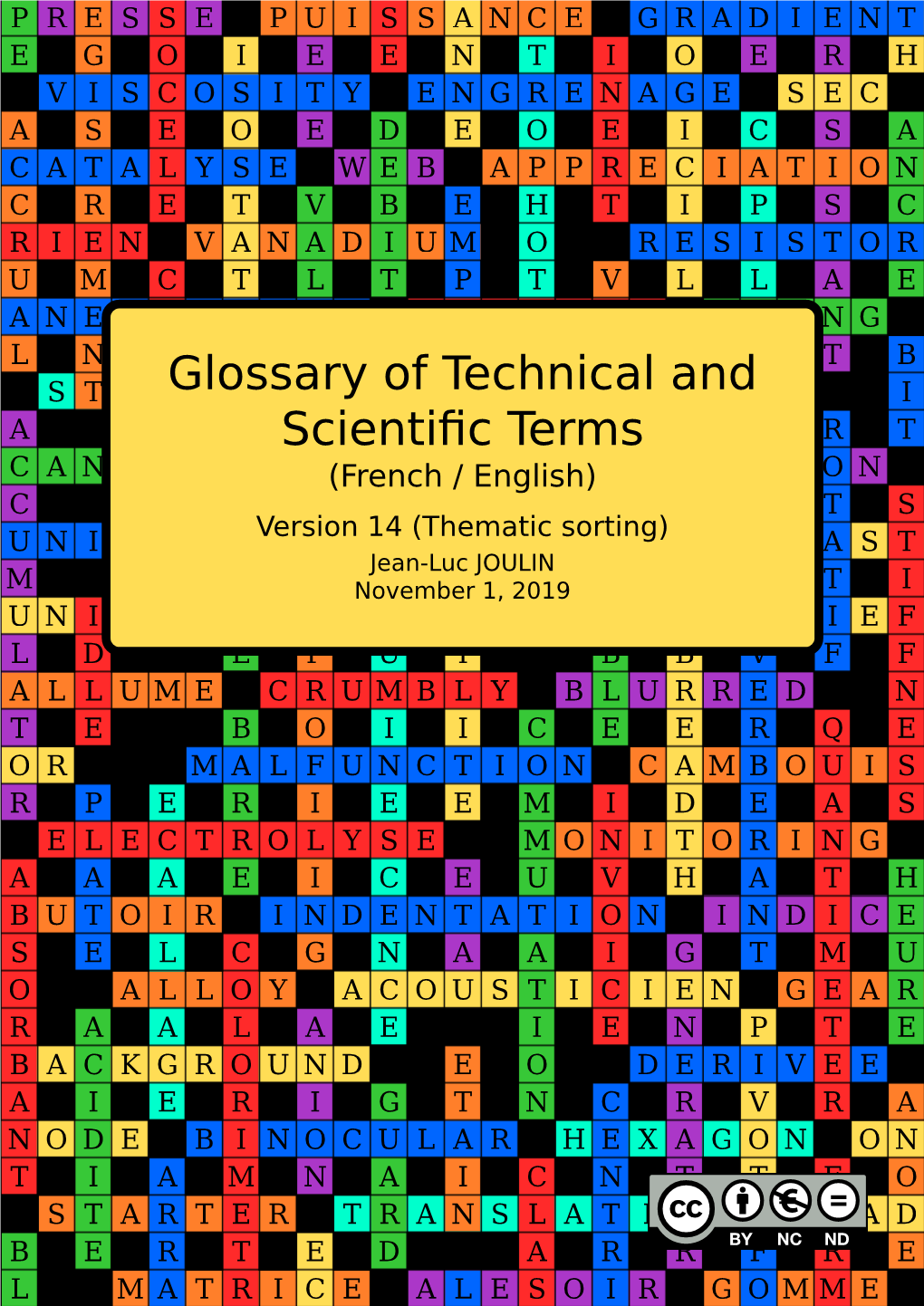 Glossary of Technical and Scientific Terms (French / English)