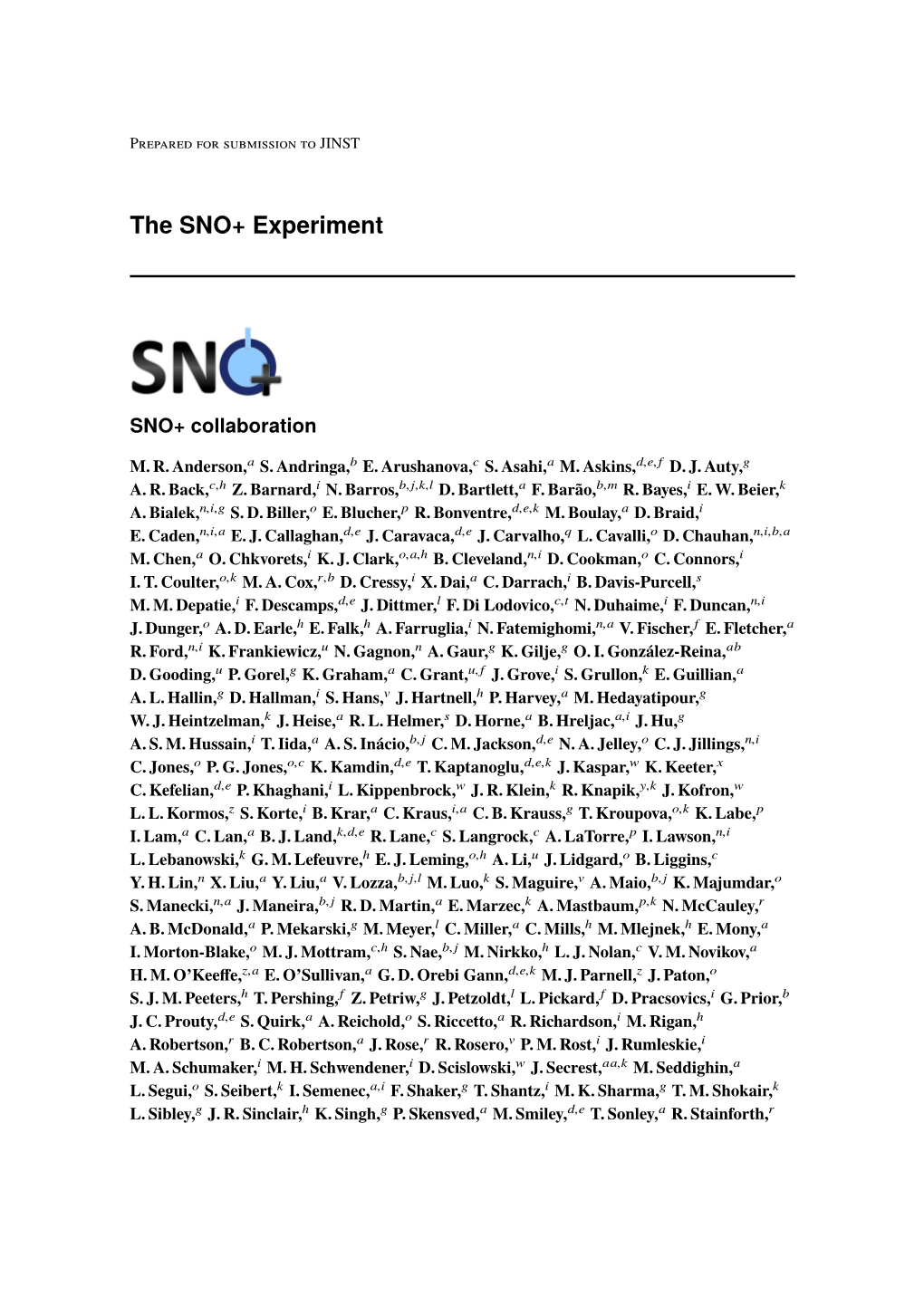 The SNO+ Experiment