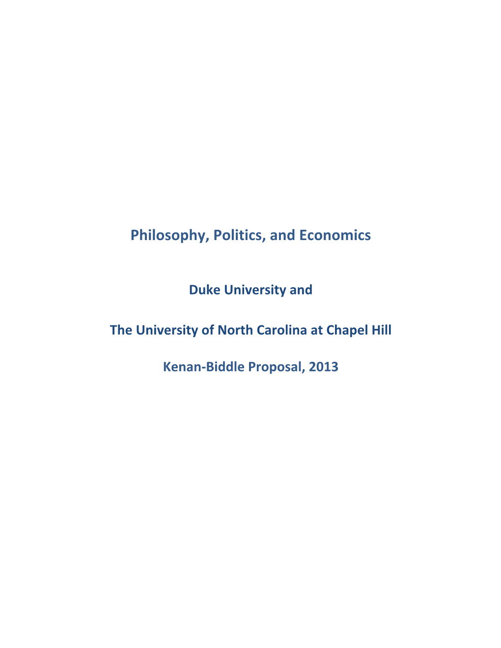 Philosophy, Politics, and Economics