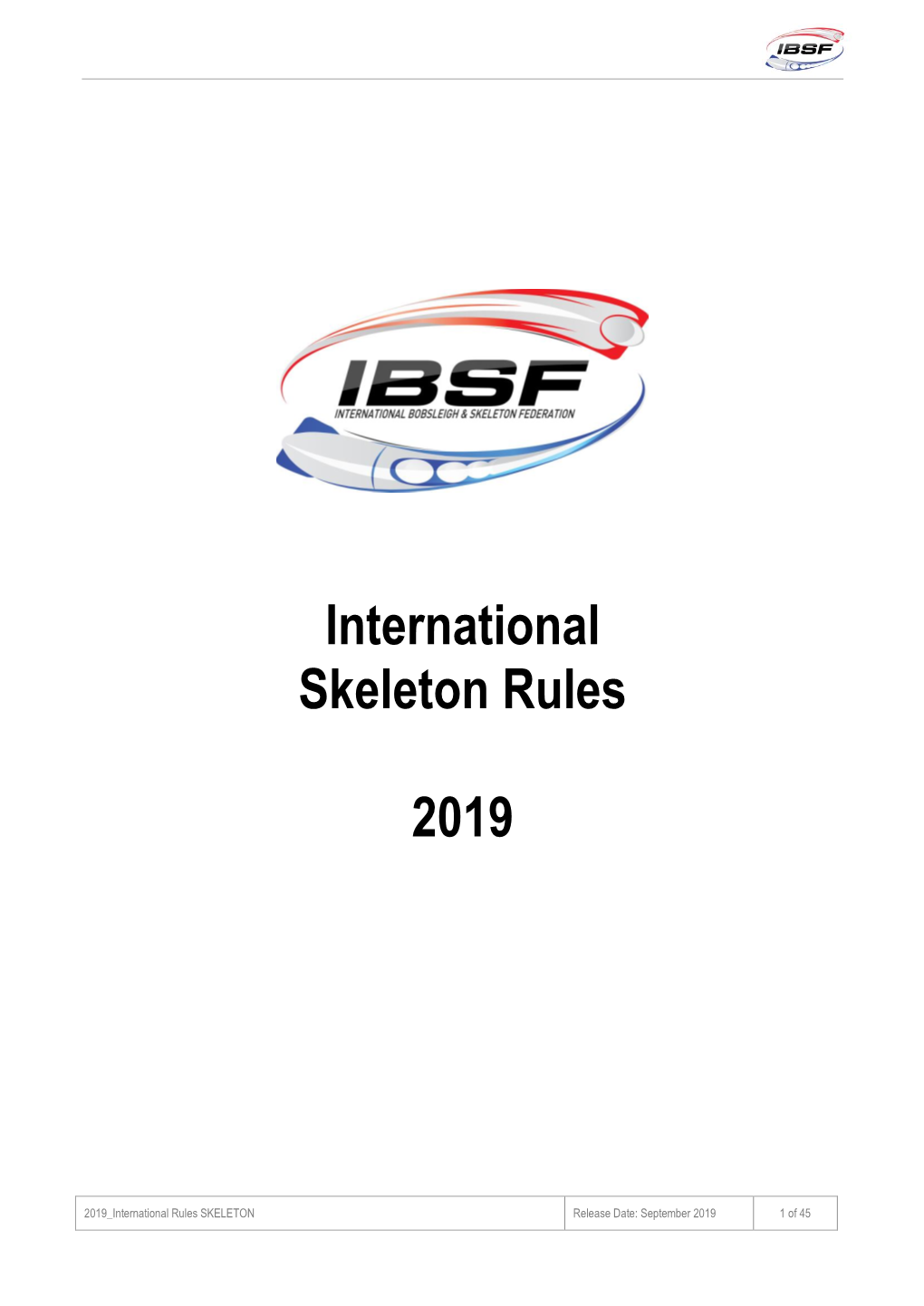 International Skeleton Rules 2019