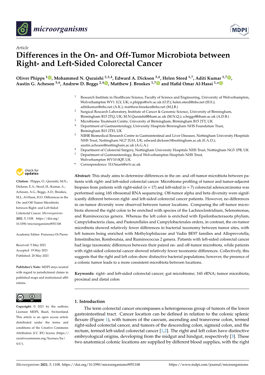 And Left-Sided Colorectal Cancer