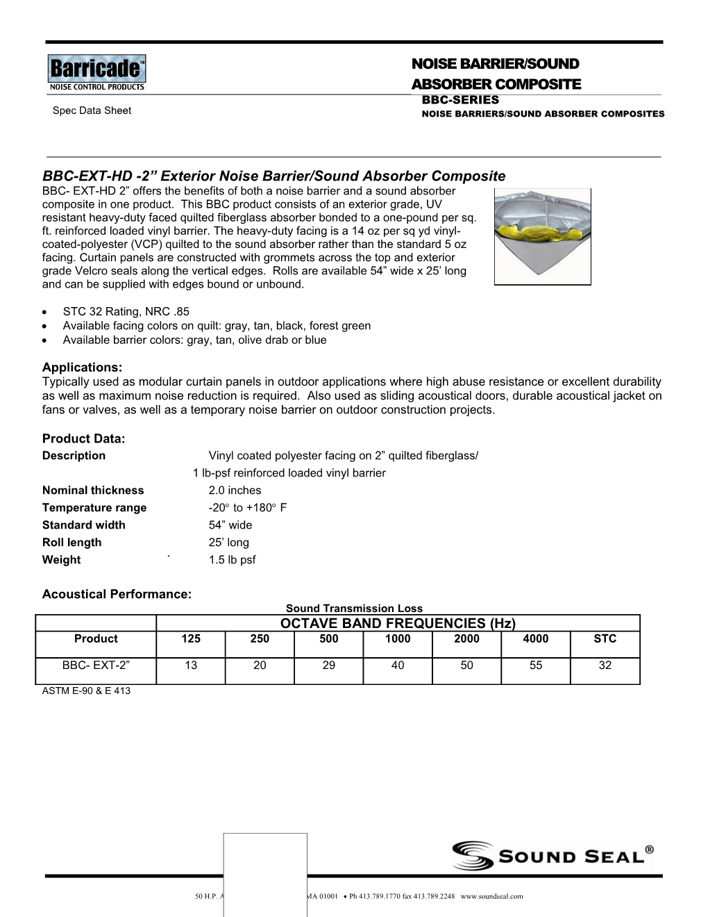 QFA-1 Quilted Fiberglass Absorber